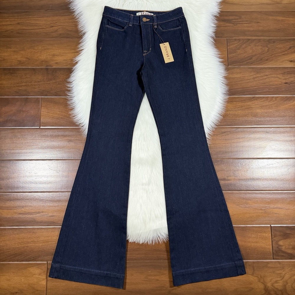 J Brand Size 26 Indigo Dark Wash High Rise The Doll Flare Bell Denim Jeans